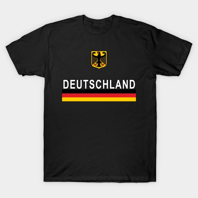 Deutschland Flag And Emblem Germany T-Shirt by SnugFarm